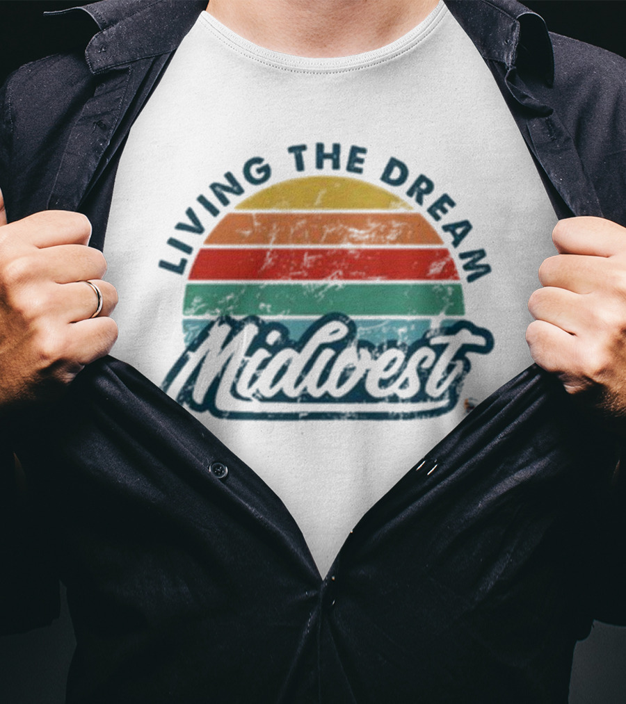 Living The Dream Midwest Retro Sunburst T-Shirt