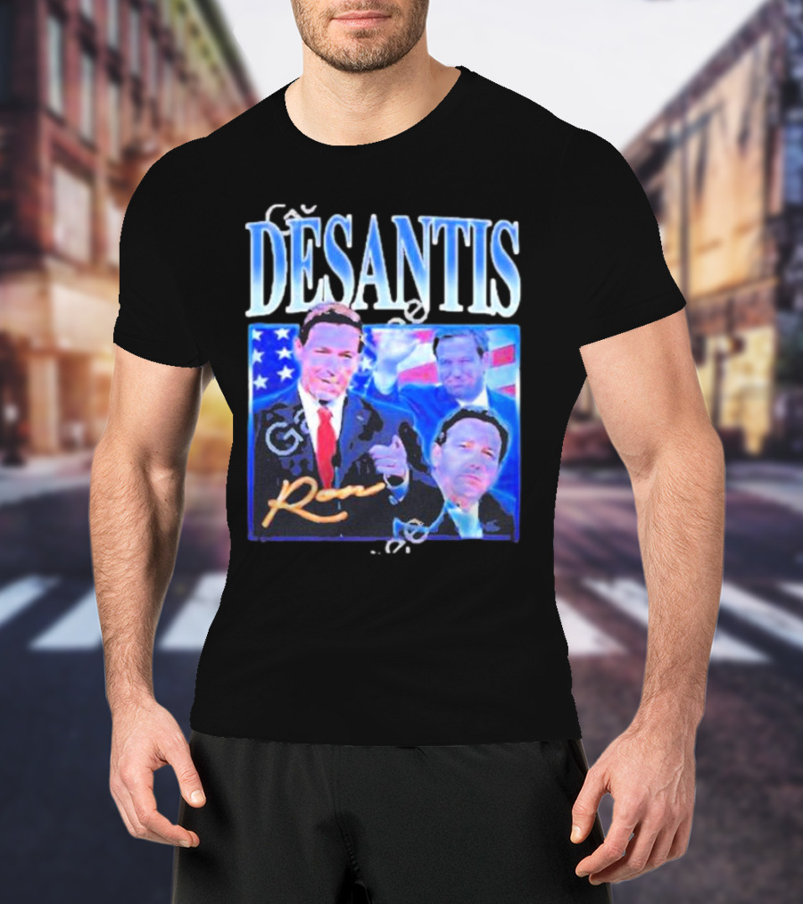 DÉSANTIS Ron American Flag Suit T-Shirt