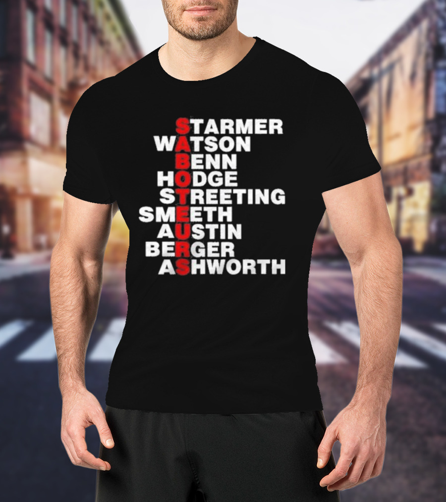 Angrybirdju Saboteurs Starmer Watson Benn Hodge Streeting Smeeth Austin Berger Ashworth T-Shirt