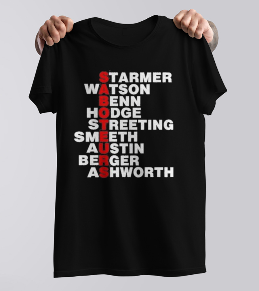 Angrybirdju Saboteurs Starmer Watson Benn Hodge Streeting Smeeth Austin Berger Ashworth T-Shirt