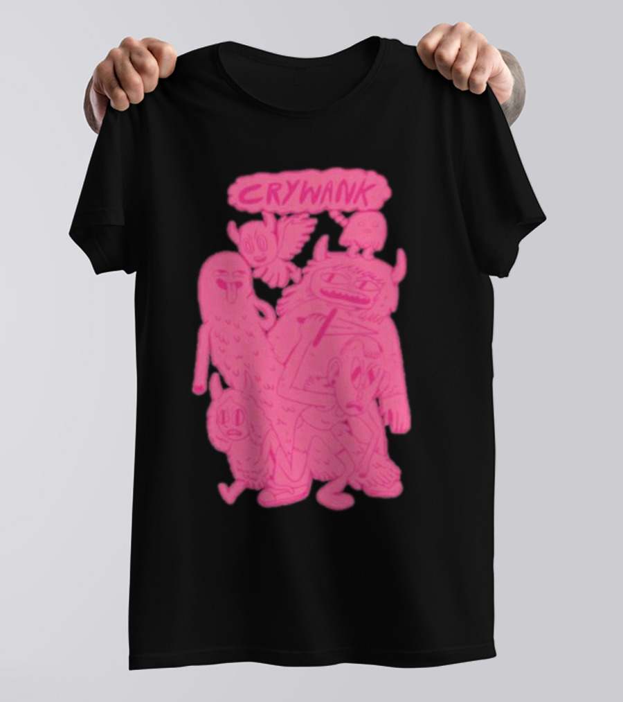 Crywank Cartoon Characters Art Pink T-Shirt