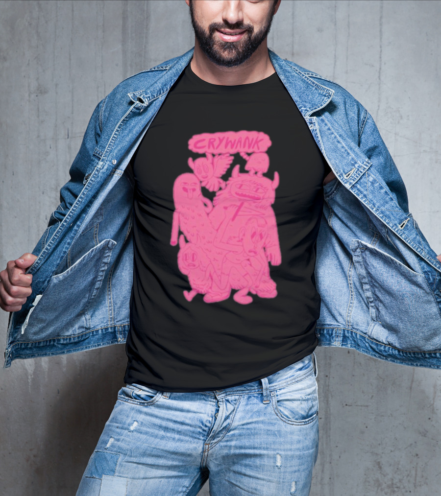 Crywank Cartoon Characters Art Pink T-Shirt