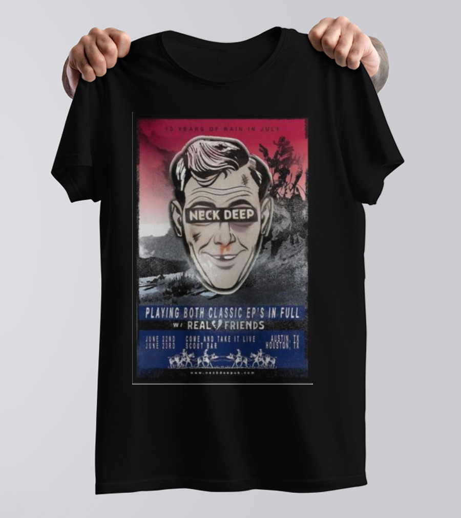 Neck Deep Austin June 22 Playing Both Classic EPs In Full With Real Friends Tour T-Shirt