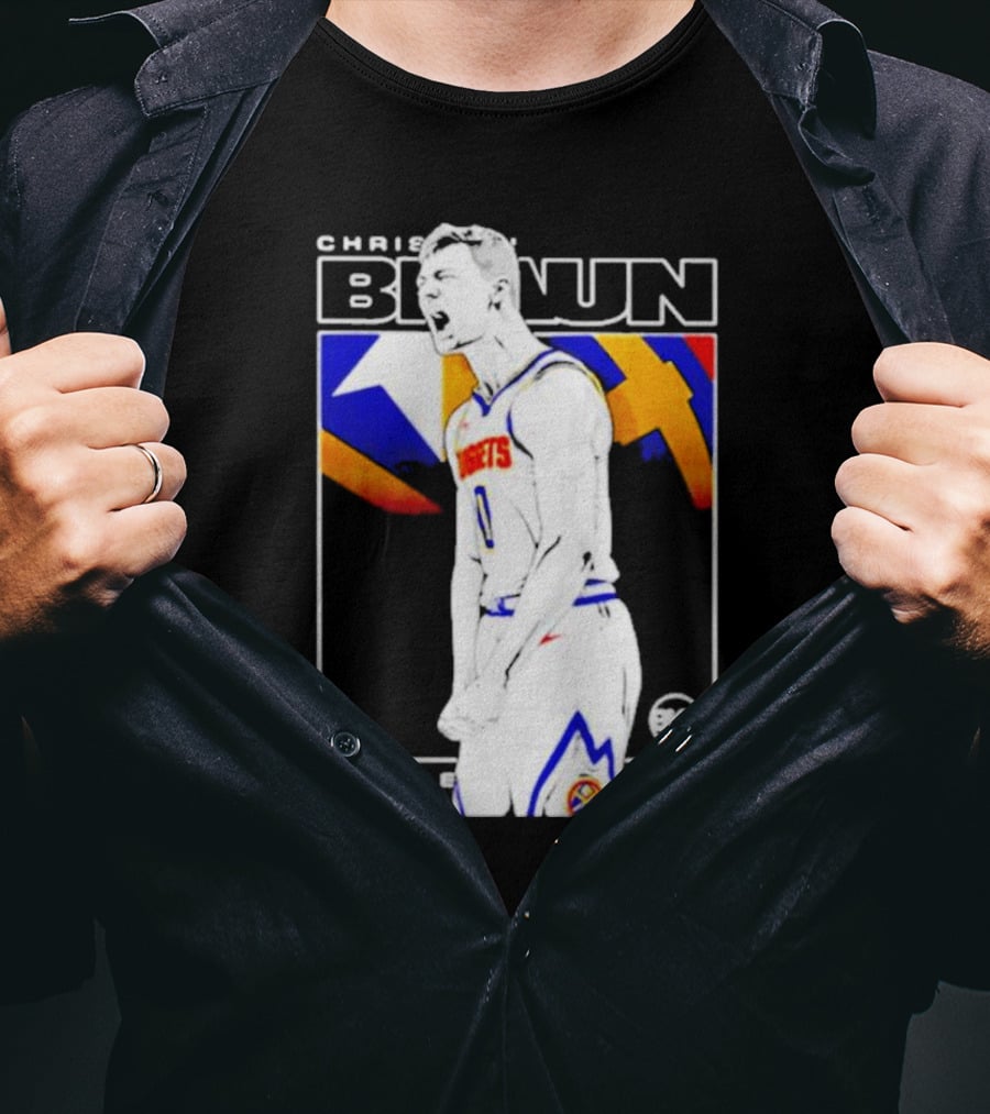 Christian Braun Denver Nuggets Basketball Player With Logo And Dynamic T-Shirt