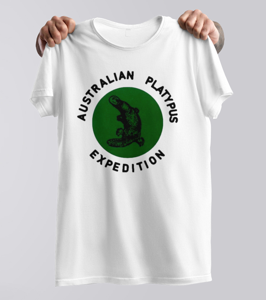 Australian Platypus Expedition Black Circle With Green Interior T-Shirt