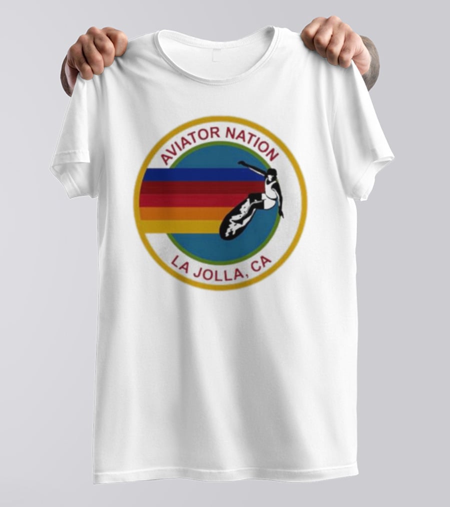 Aviator Nation La Jolla CA Surfing Rainbow T-Shirt