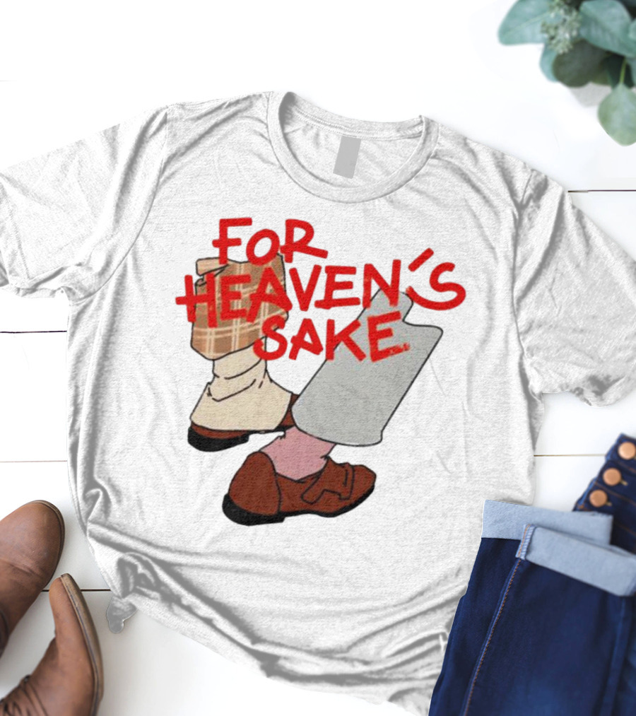 For Heaven's Sake Good Omens Walking Shoes T-Shirt
