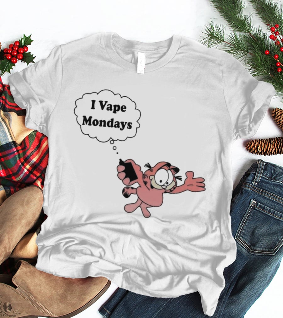 Garfield I Vape Mondays Comic Style Humor T-Shirt