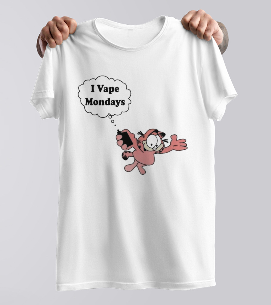 Garfield I Vape Mondays Comic Style Humor T-Shirt