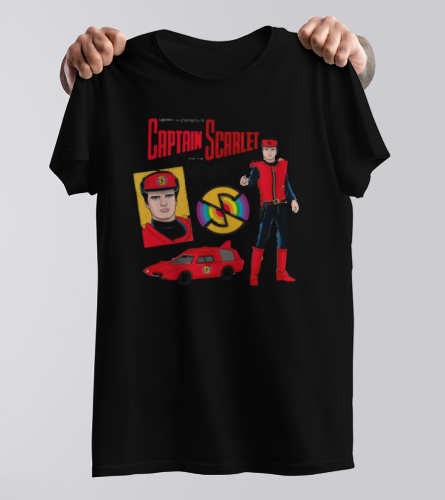 Gerry Anderson's Captain Scarlet And The Mysterons Iconic Character And Vehicle Montage T-Shirt