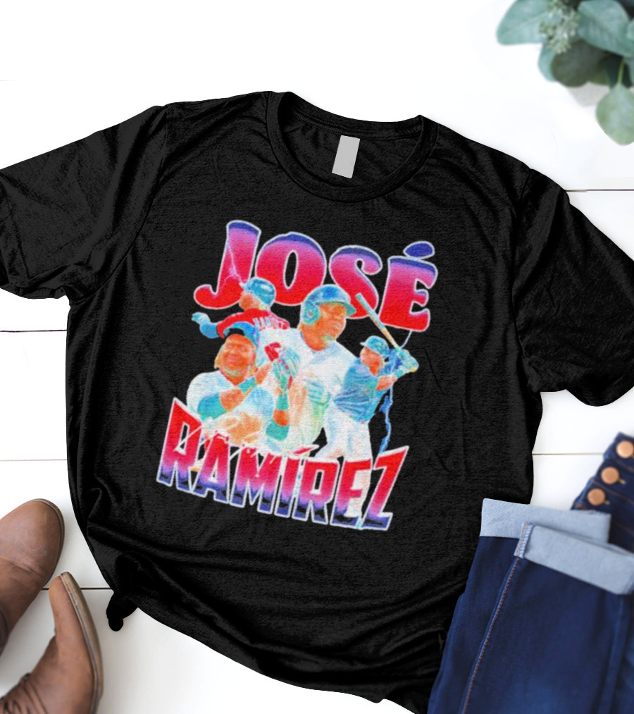 José Ramírez Signature Series Baseball Action Collage T-Shirt