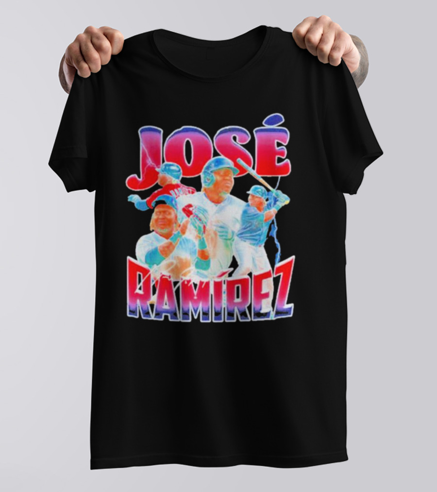 José Ramírez Signature Series Baseball Action Collage T-Shirt