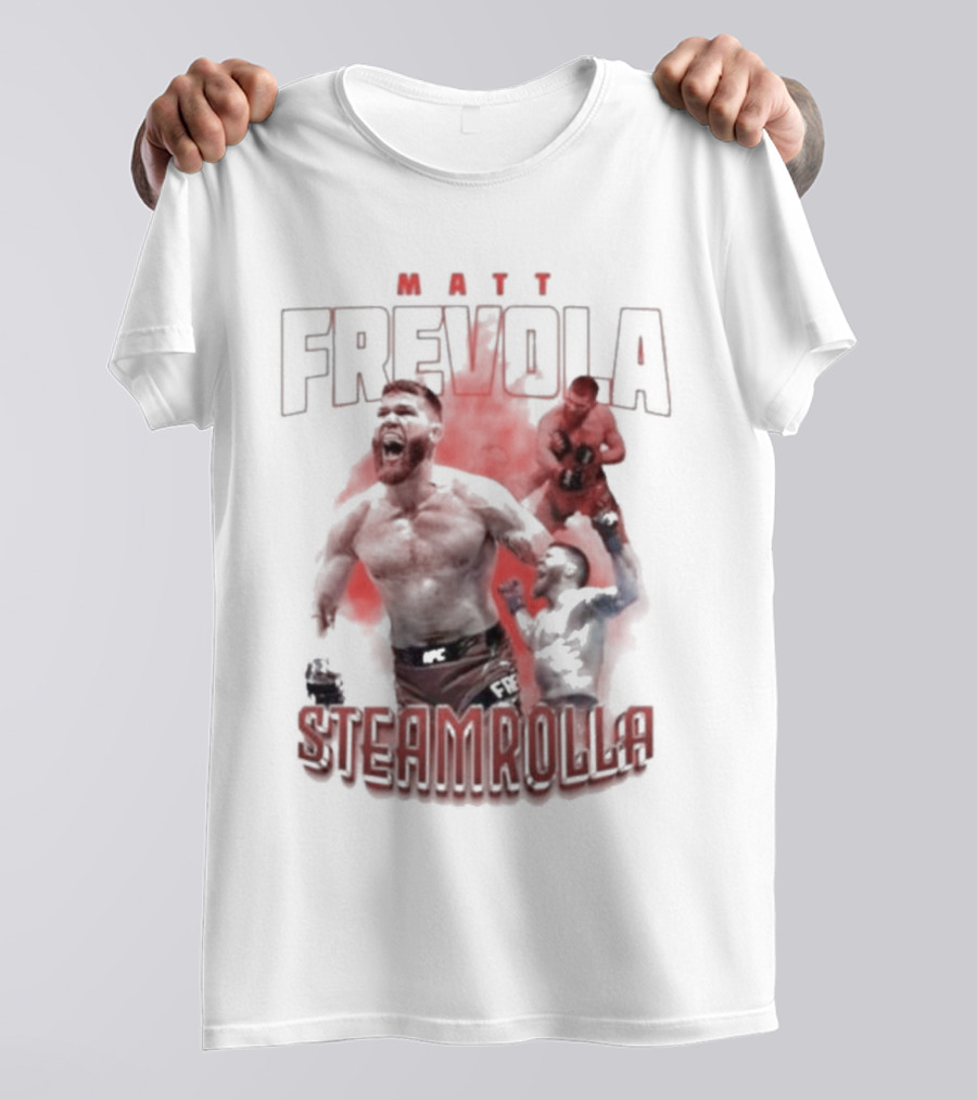 MATT FREVOLA STEAMROLLA Fiery MMA Fighter Action Scene T-Shirt