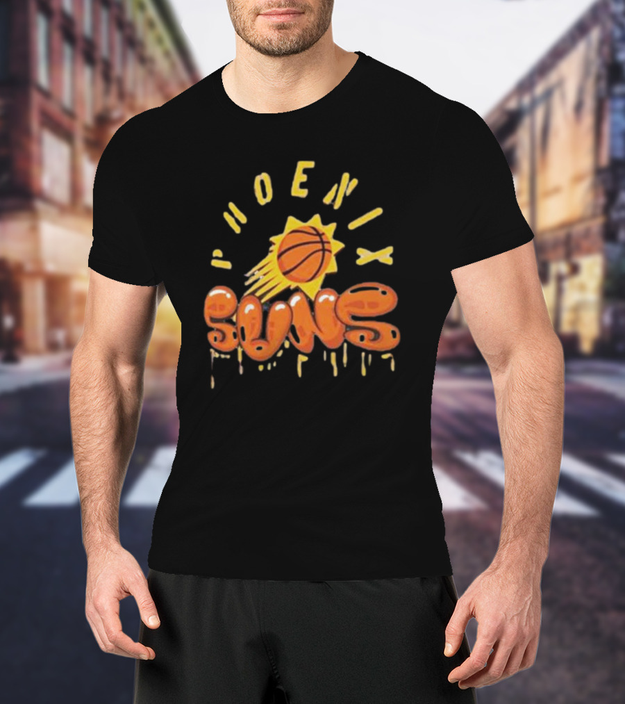 Phoenix Suns Stadium Street Art Dark Crystal Washed Suns Logo Basketball Blast T-Shirt