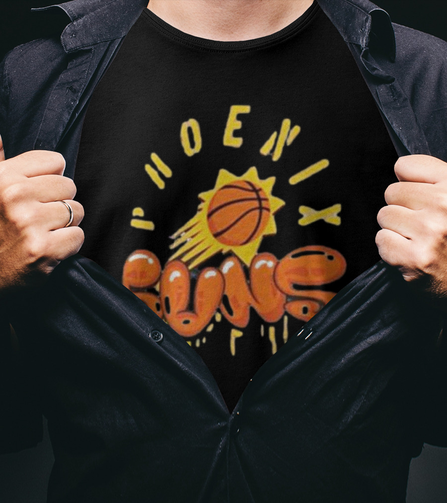 Phoenix Suns Stadium Street Art Dark Crystal Washed Suns Logo Basketball Blast T-Shirt