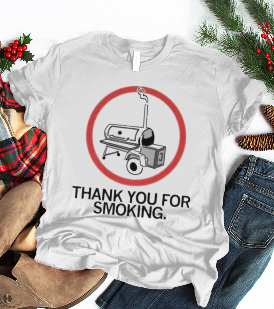 THANK YOU FOR SMOKING BBQ Grill Smoker Circle T-Shirt