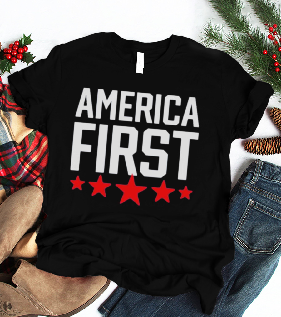 Scott Presler Wearing America First Red Stars T-Shirt