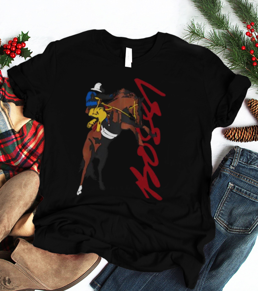 Bossi Cowboy Colorful Rodeo Horse Scene T-Shirt