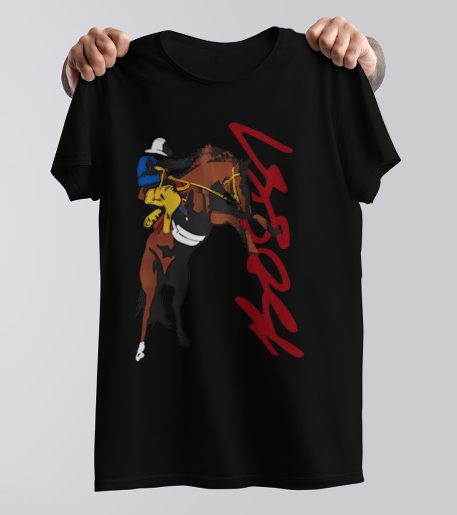Bossi Cowboy Colorful Rodeo Horse Scene T-Shirt