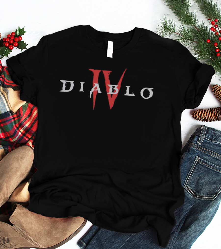Diablo IV Red Core Symbol Text Highlight T-Shirt
