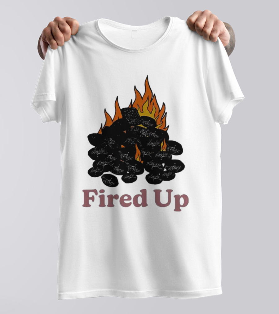 Fired Up Burning Coals And Flames T-Shirt