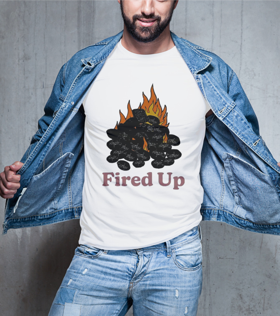 Fired Up Burning Coals And Flames T-Shirt