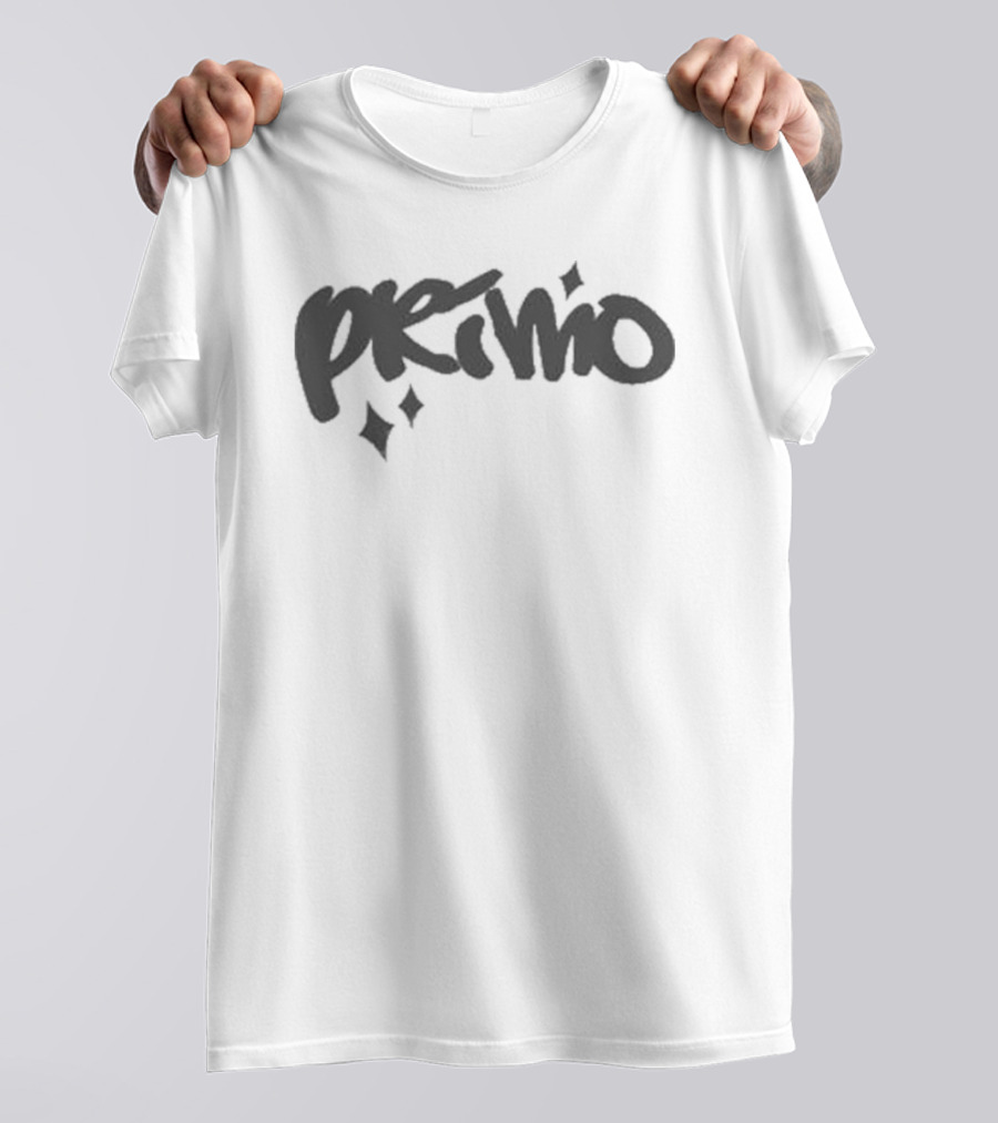 Primo Puff Print Stylish Text With Star Accents T-Shirt