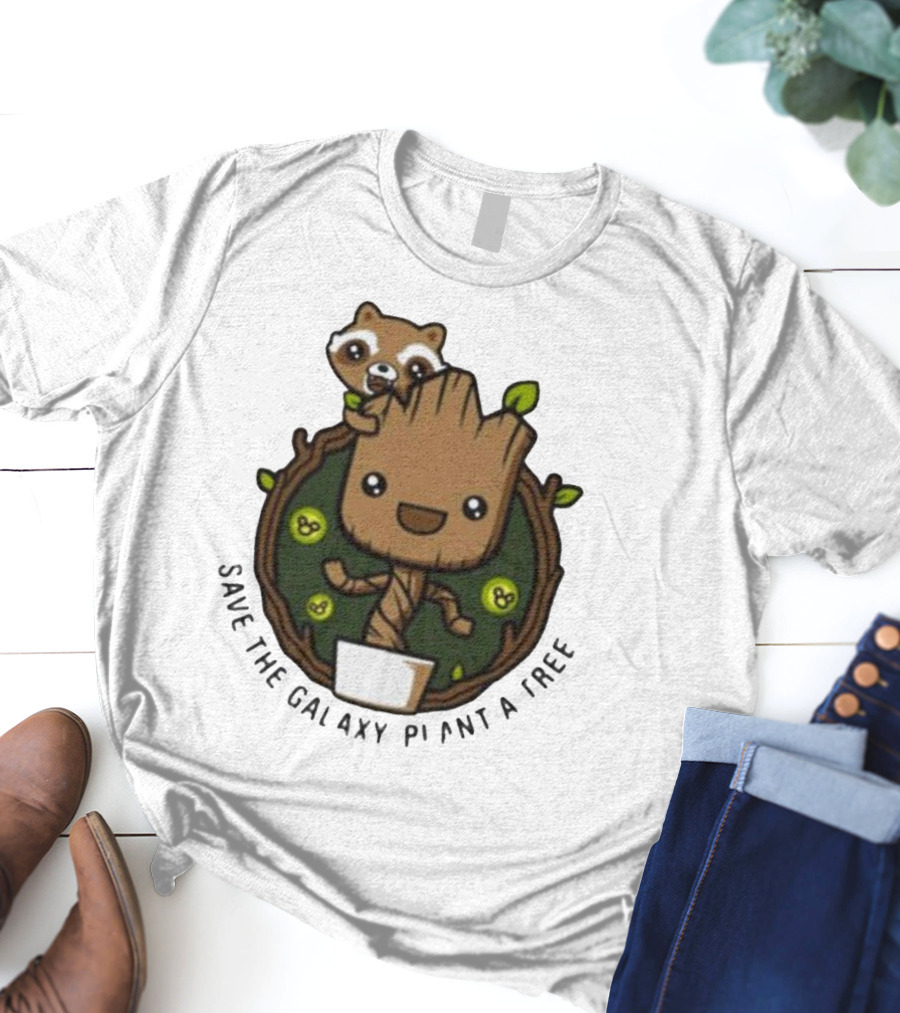 Save The Galaxy Plant A Tree Chibi Guardians Of The Galaxy T-Shirt