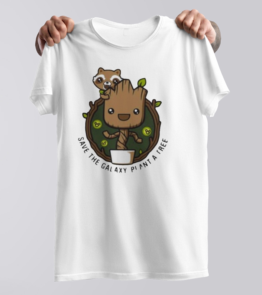 Save The Galaxy Plant A Tree Chibi Guardians Of The Galaxy T-Shirt