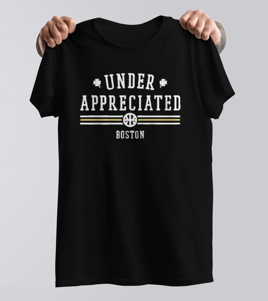 Under Appreciated Boston Shamrock Motif T-Shirt