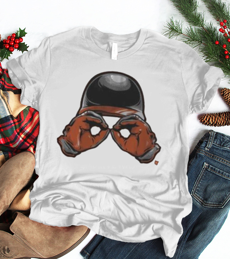 Baltimore Orioles Helmet And Gloves Holding Binoculars T-Shirt