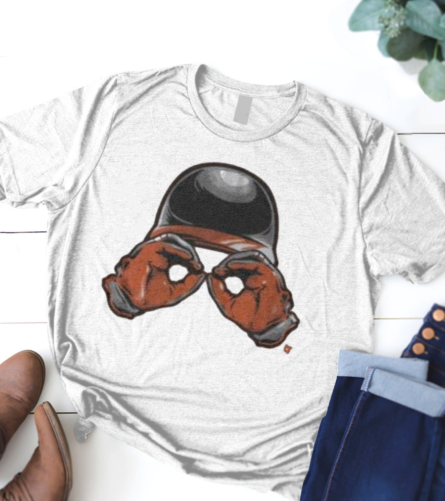 Baltimore Orioles Helmet And Gloves Holding Binoculars T-Shirt