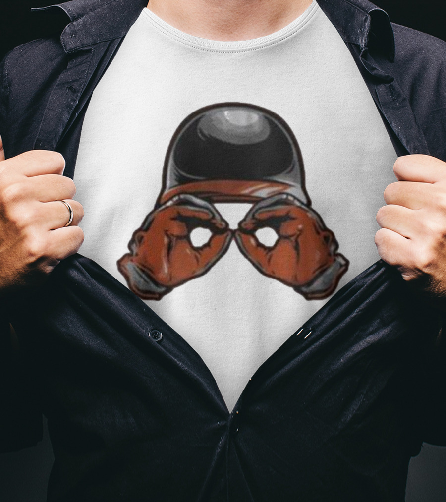 Baltimore Orioles Helmet And Gloves Holding Binoculars T-Shirt