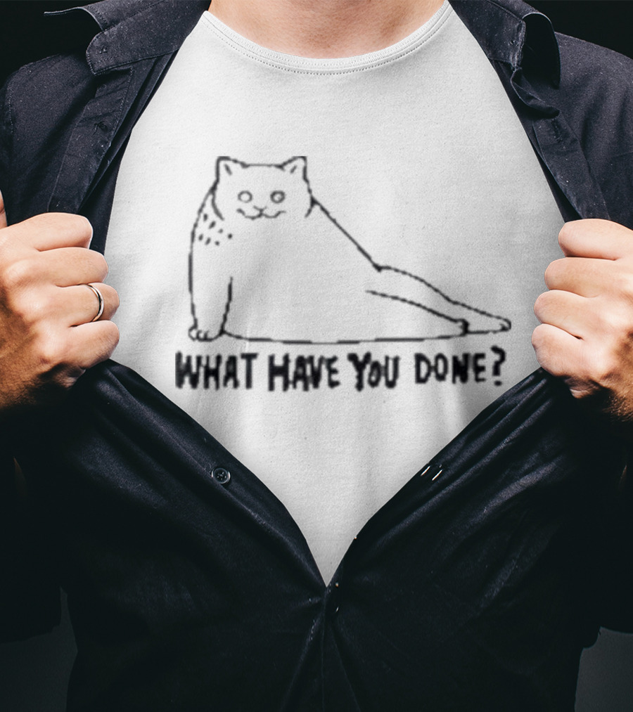 Cat What Have You Done Sketch T-Shirt