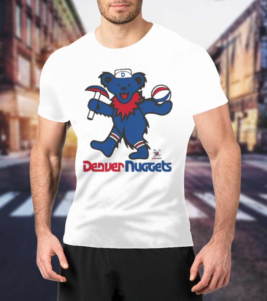 Denver Nuggets Grateful Dead Dancing Bear Basketball Axe T-Shirt