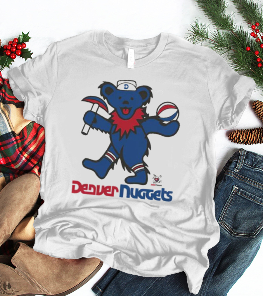 Denver Nuggets Grateful Dead Dancing Bear Basketball Axe T-Shirt