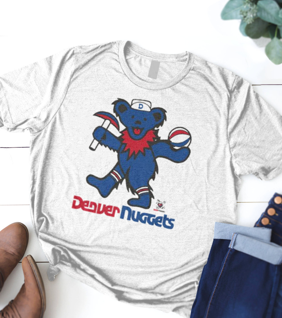 Denver Nuggets Grateful Dead Dancing Bear Basketball Axe T-Shirt