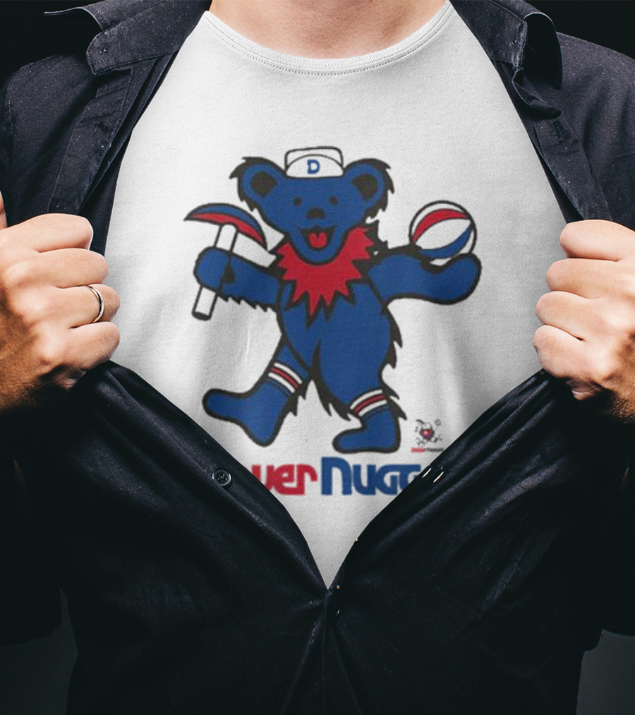 Denver Nuggets Grateful Dead Dancing Bear Basketball Axe T-Shirt