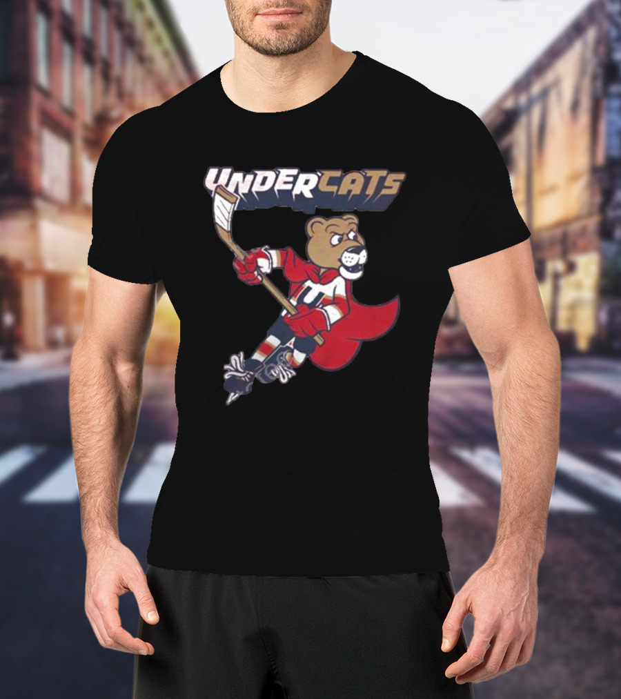 Undercats Bear Hockey Player With Cape T-Shirt