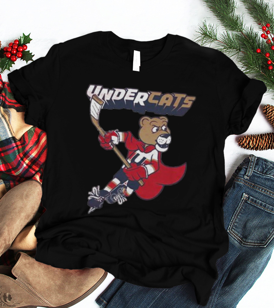 Undercats Bear Hockey Player With Cape T-Shirt