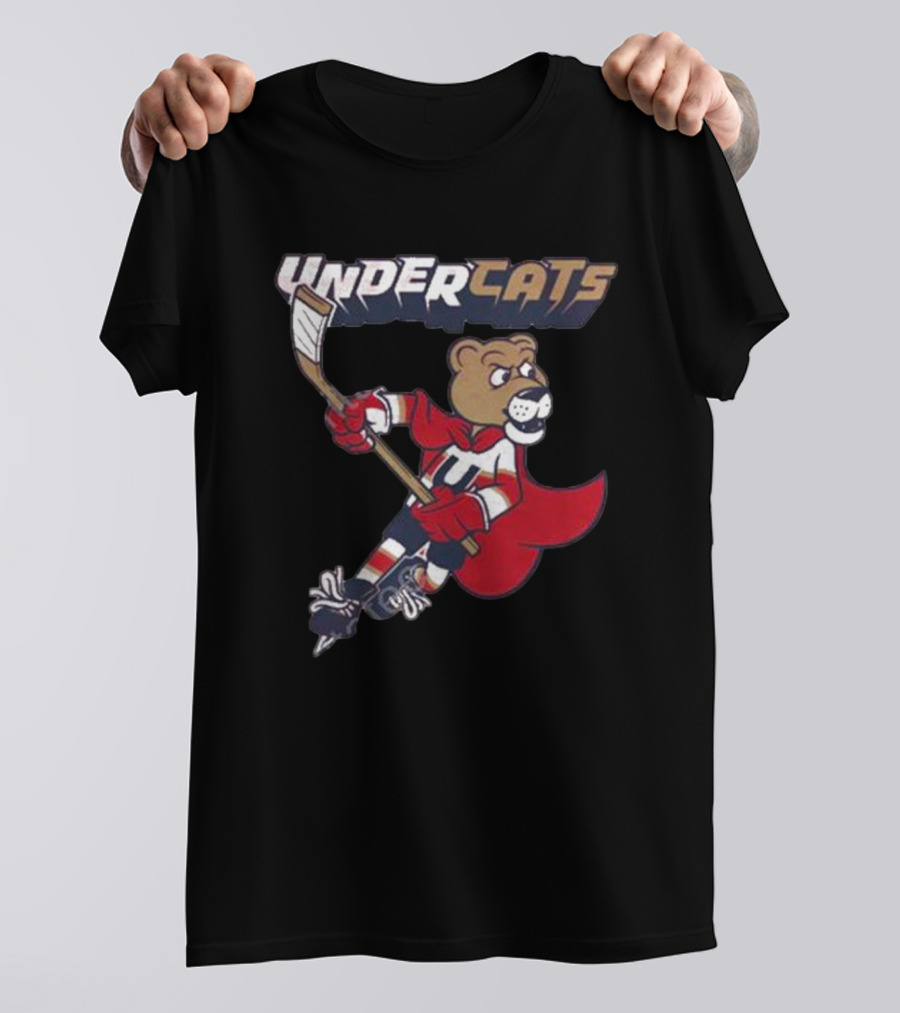 Undercats Bear Hockey Player With Cape T-Shirt