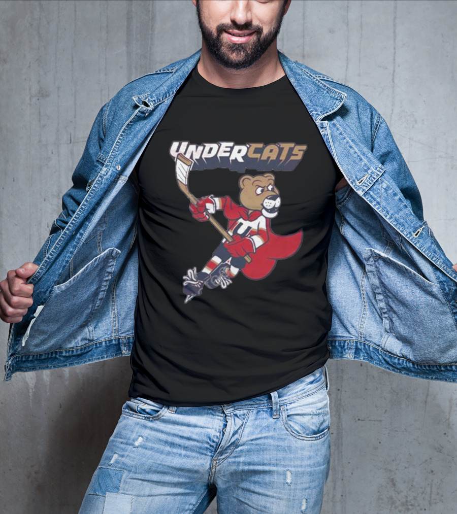 Undercats Bear Hockey Player With Cape T-Shirt