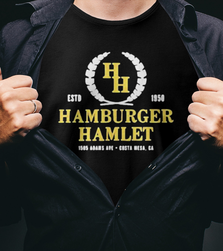 Hamburger Hamlet Estd 1950 HH 1505 Adams Ave Costa Mesa CA T-Shirt