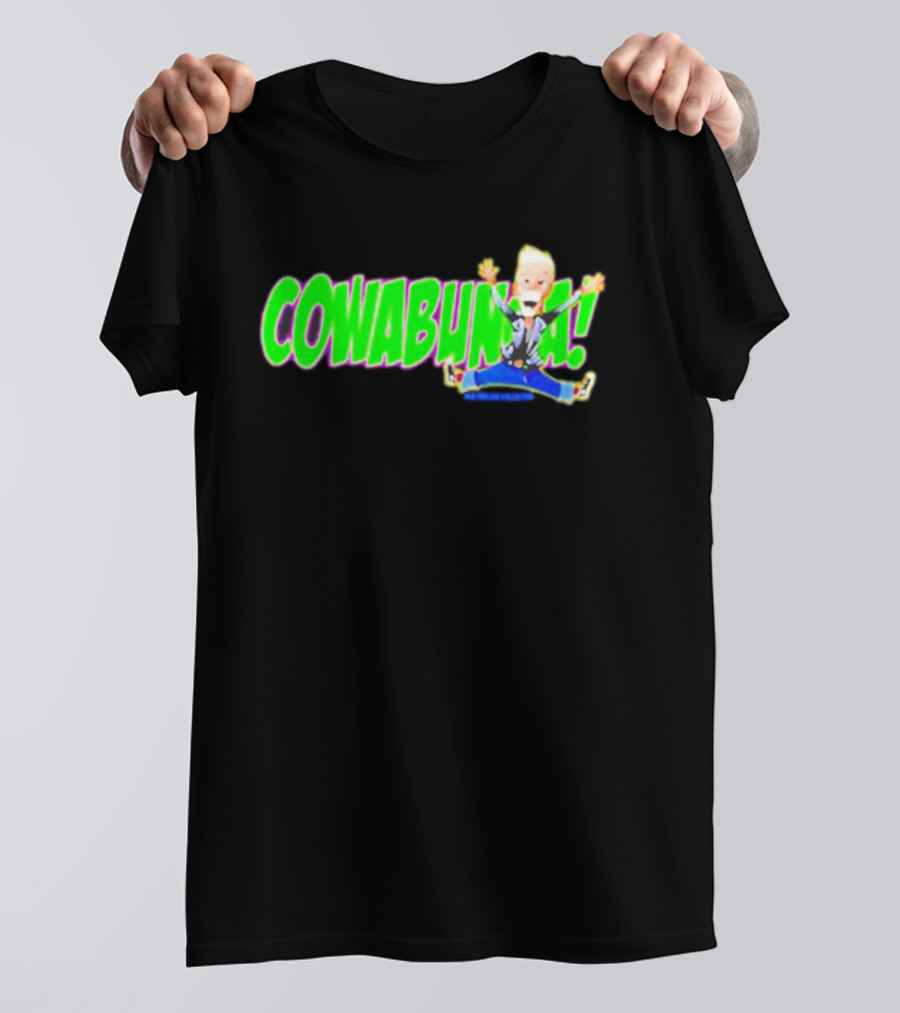 Rob Paulsen Cowabunga Cartoon Character Jumping Enthusiastically T-Shirt