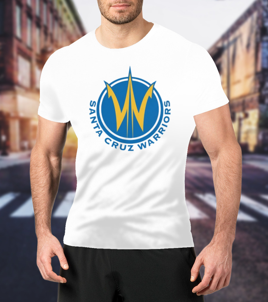 Santa Cruz Warriors Basketball Team Logo Blue And Yellow T-Shirt