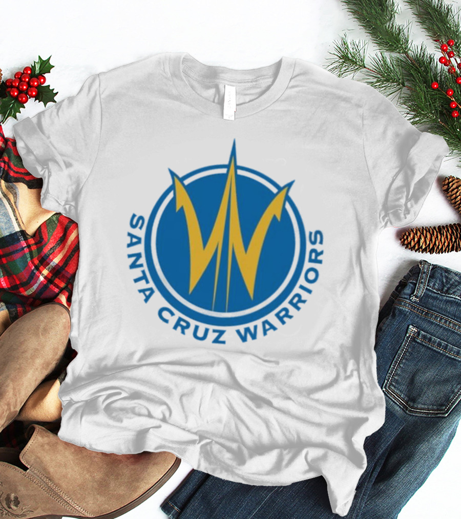 Santa Cruz Warriors Basketball Team Logo Blue And Yellow T-Shirt