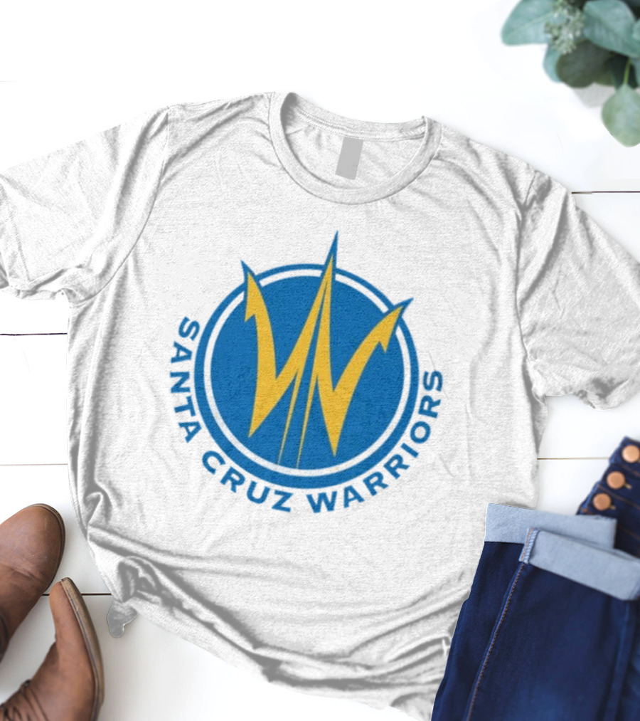 Santa Cruz Warriors Basketball Team Logo Blue And Yellow T-Shirt