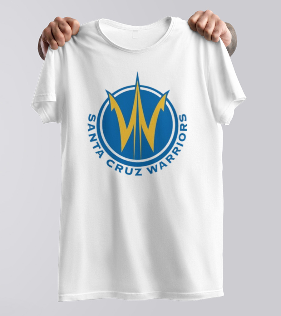 Santa Cruz Warriors Basketball Team Logo Blue And Yellow T-Shirt