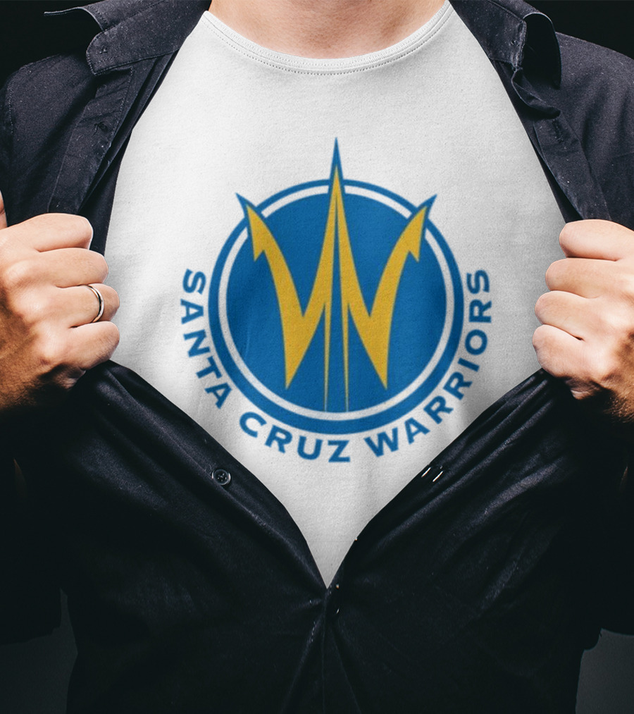 Santa Cruz Warriors Basketball Team Logo Blue And Yellow T-Shirt
