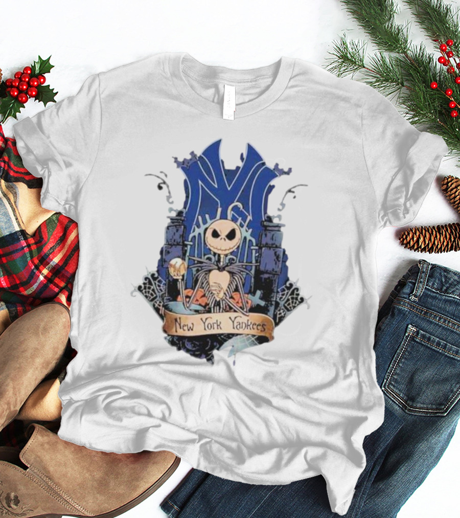 New York Yankees Jack Skellington MLB Halloween Baseball T-Shirt